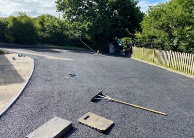 Preparing the driveway.